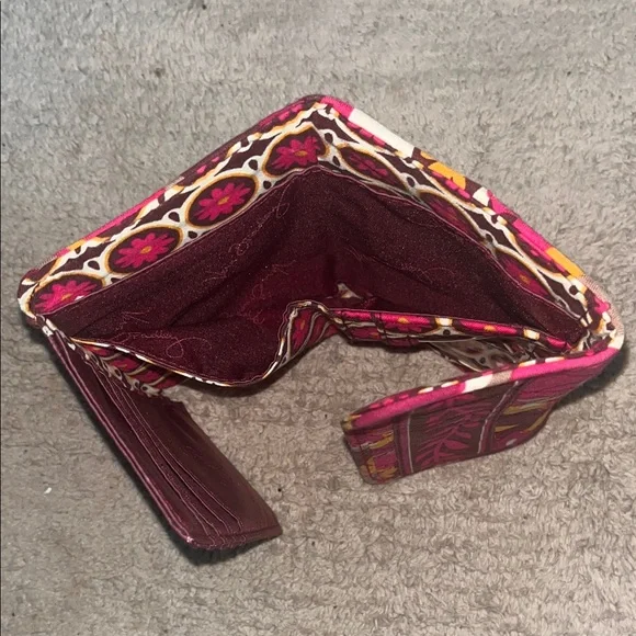 Vera Bradley Pink and Brown Tri-Fold Wallet - Picture 5 of 6